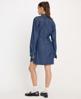 Women's Denim Wrap Shirt Dress, Regular & Plus Size