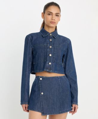 Women's Denim Cropped Jacket, Regular & Plus Size