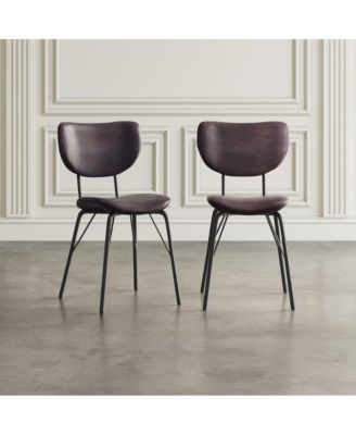 Modern Faux Leather Split-Back Upholstered Dining Chair (Set of 2)