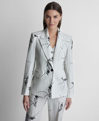 Women's Pinstripe Single-Button Blazer