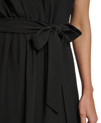 Women's Tiered Belted Surplice Dress