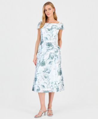 Women's Printed Off-Shoulder Midi Dress