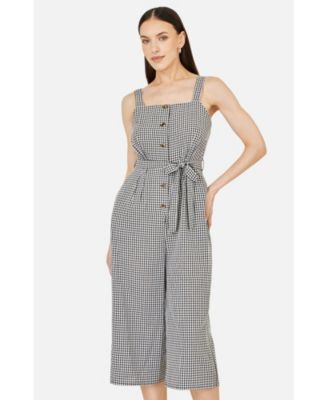 Women's Gingham Button Through Jumpsuit