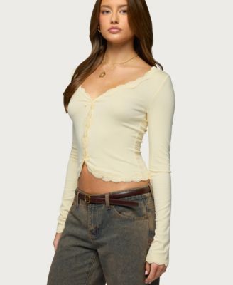 Women's Gayle Lacey Button Up Top