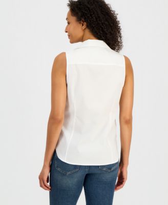 Women's Sleeveless Button Up Shirts | Macy's