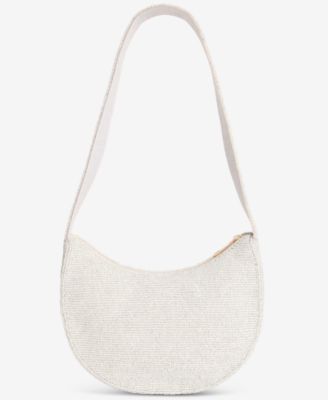 Beaded Half Moon Shoulder Bag