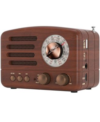 Vintage Bluetooth Radio with AM/FM/SW Receiver & USB/TF Playback for Home & Travel