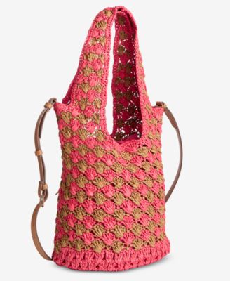 Drawstring Straw Handle Tote