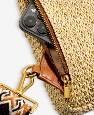 Floral Straw Applique Sling