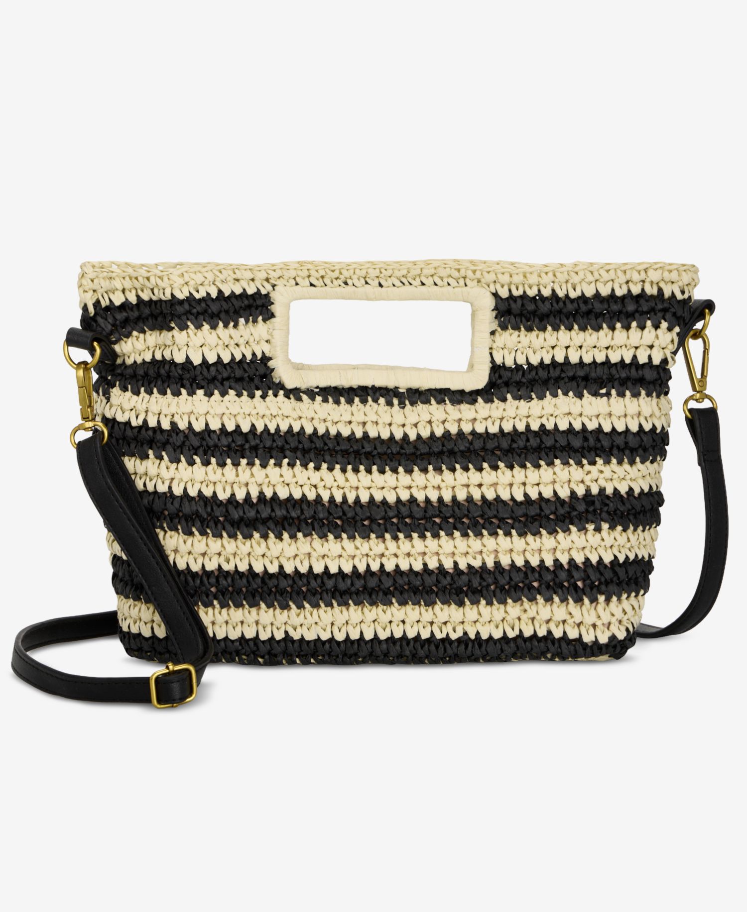 Striped Straw Clutch Bag