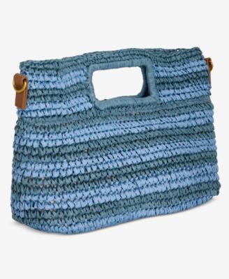 Striped Straw Clutch Bag