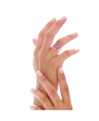 Dazzling Sterling Silver Multi-Color CZ Cluster Satement Ring