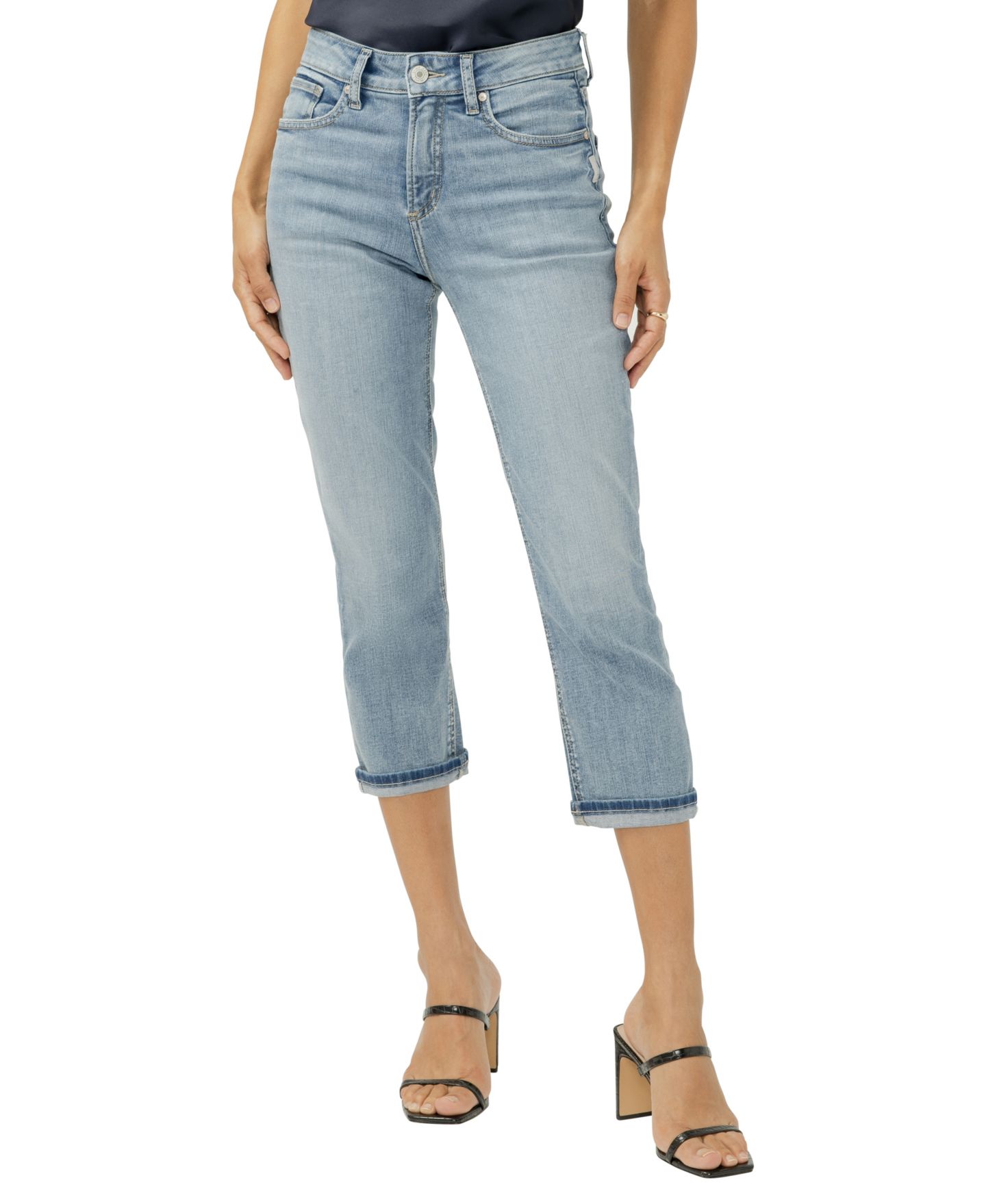Женские джинсы Silver Jeans Co. Avery High-Rise Luxe Stretch Capri, цвет: Orlando — фото 1