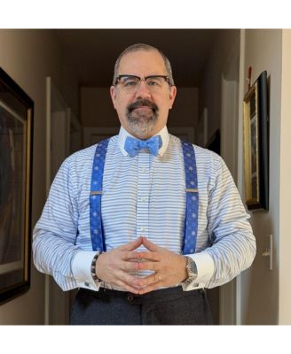 Men's Let It Snow Novelty Snowflake Silk Formal End Suspenders