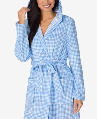 Women's Short Wrap Vintage Hooded Robe