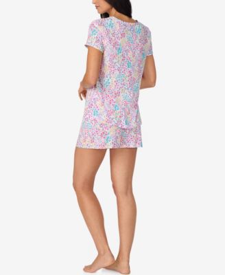 Women's Short-Sleeve Top & Boxers, 2-Piece Pajama Set