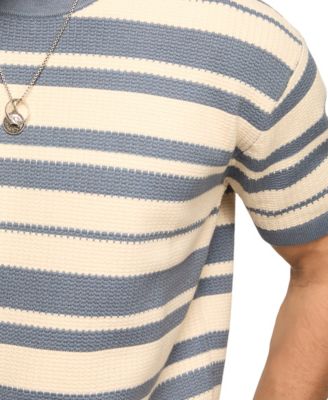 Men's Textured Stripe Boxy Sweater T-Shirt