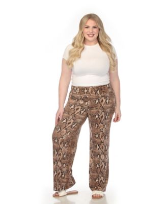 Plus Size High-Waist Floral Wide-Leg Pants