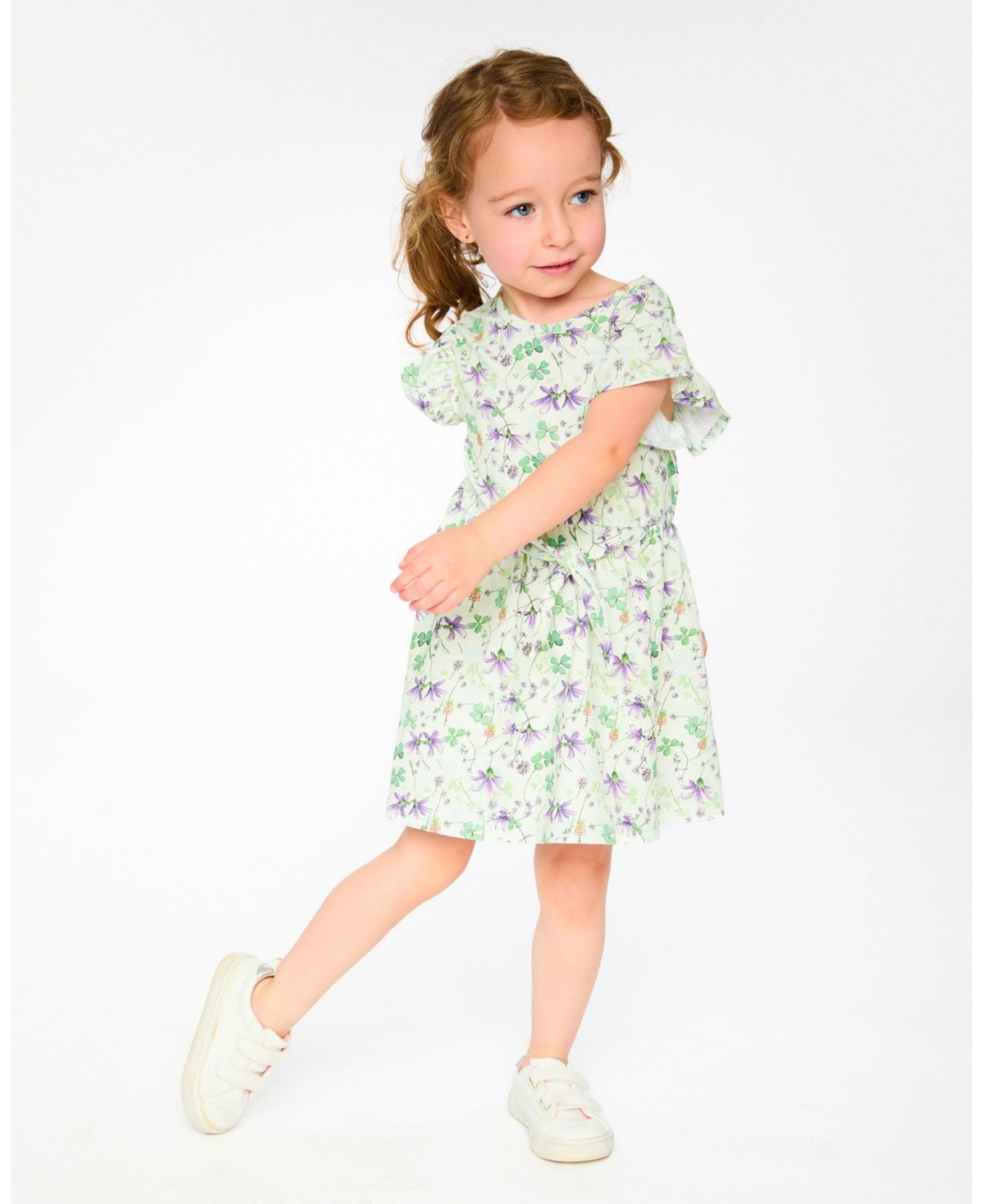 Draft - Deux par Big Girls Jersey Dress Printed Flowers