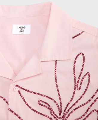 Men's Cotton-Blend Printed Relaxed Camp Shirt