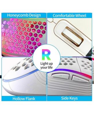 Honeycomb Wired Gaming Mouse - 7200 Adjustable DPI, Ergonomic Lightweight Honeycomb Design for PC/Mac Gamers | Perfect for Competitive Gaming