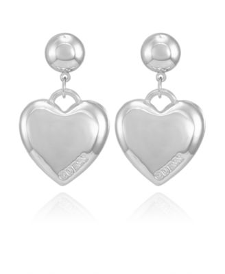 Metal-Tone Plated Heart Drop Earrings