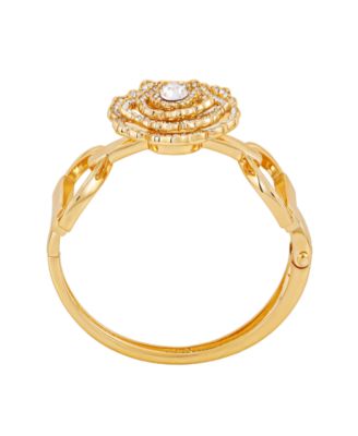 Crystal Gold-Tone Plated Statement Cuff Bracelet