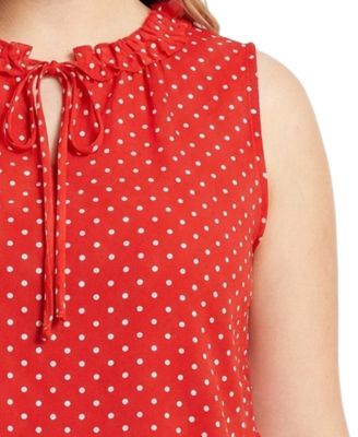 Plus Size Sleeveless Ruffle Flounced Blouse