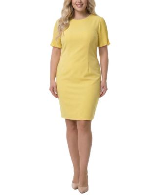 Plus Size Pliss&eacute; Pleated Short-Sleeve Dress