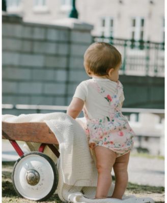 Baby Girls Cotton Jersey Onesie and Muslin Overall Set