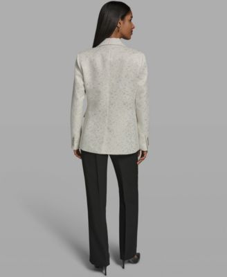 Women's Button-Front Collared Woven Jacket