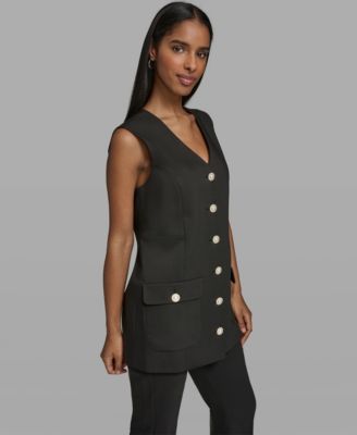 Women's V-Neck Woven Vest