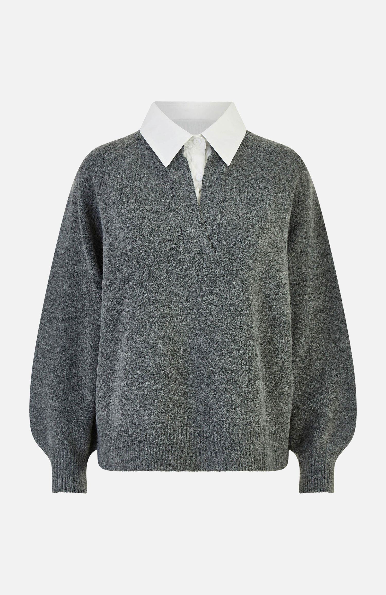 Women's Collar Detail Knitted Jumper