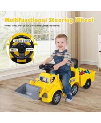 Kids Digger Ride on Truck with Shovel and Under-Seat Compartment