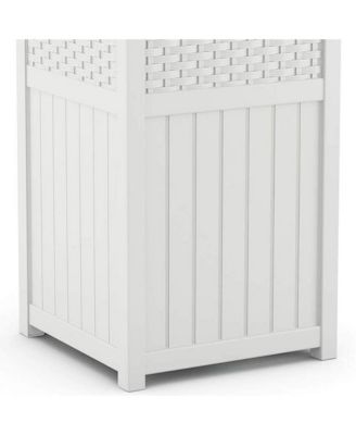 GHW1732WH Trashcan Hideaway Outdoor 33 Gallon Garbage Waste Bin, White