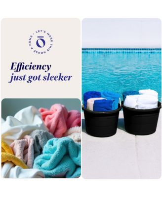 17 Gal Plastic Open Storage Round Utility Tub with Handles, Black (2 Pack