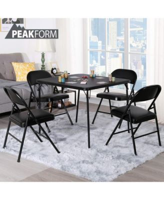 5 Piece Folding Vinyl Tables and Chairs for Home Use and Indoor Spaces