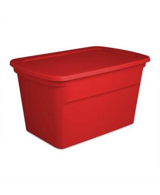 30 Gallon Durable Stacking Seasonal Storage Tote, Red (6 Pack)