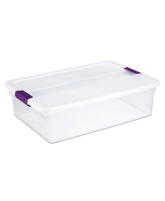 32 Quart Clear Under Bed Storage Container Tote with Latch Lid, 6 Pack