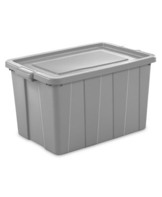 30 Gallon Tuff1 Storage Tote, Stackable Plastic Bin with Lid, 4 Pack