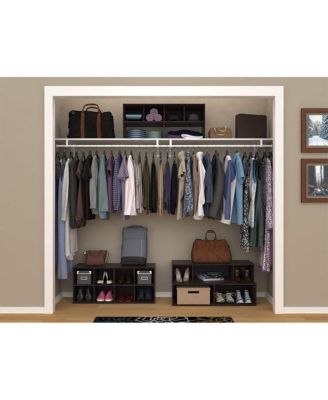 508200 Shelf Organizer with Shoe Rack and Cube Storage, Espresso