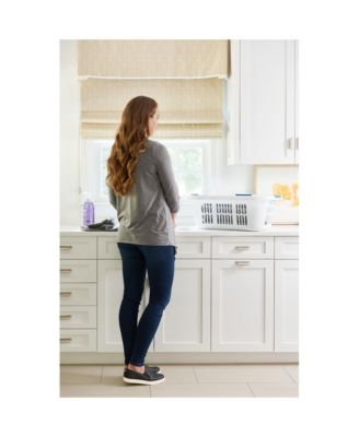 2.1-Bushel Small Hip-Hugger Plastic Laundry Basket, White (3-Pack)