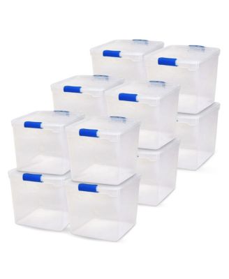 31 Quart Heavy Duty Clear Plastic Stackable Storage Containers, 12 Pack