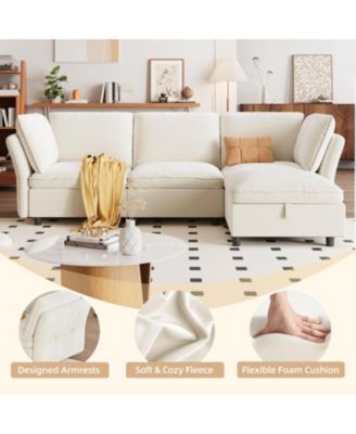 97" Sectional Couch for Living Room, Modern l-Shaped Modular Sectional Sofa, Cloud Couch with Storage Ottoman