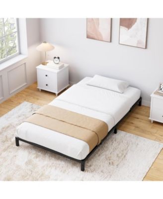 8 Inch Twin Size Metal Bed Frame – Heavy Duty Platform Bed with Storage Space,Steel Support,No Box Spring Needed, Easy Assembly