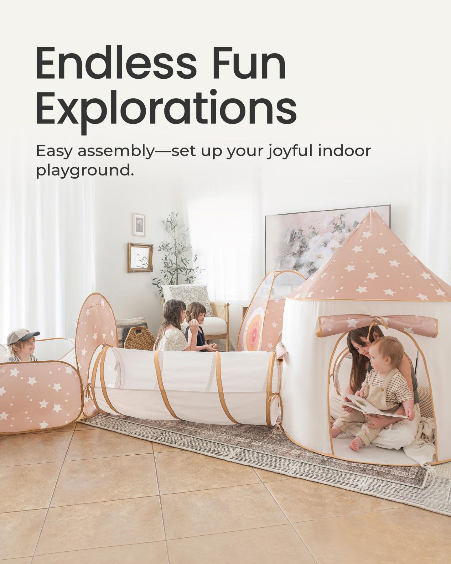 Детская игрушка Tiny Land 5-in-1 Play Tunnel, Ages 3+ — фото 4