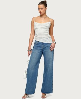 Women's Asymmetric Cowl Neck Tank Top