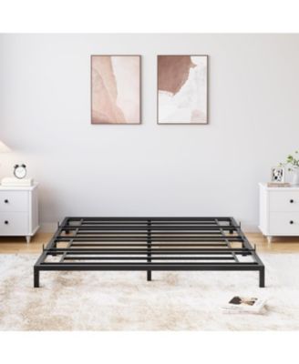 6 Inch Queen Size Metal Bed Frame – Heavy Duty Platform Bed with Storage Space,Steel Support,No Box Spring Needed, Easy Assembly, Noise-Free