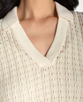 Women's Sleeveless Johnny Collar Sweater