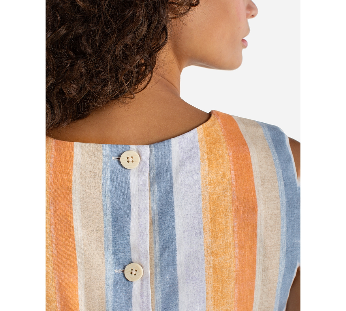 Liverpool Los Angeles Women's Striped Sleeveless Crew Neck Top